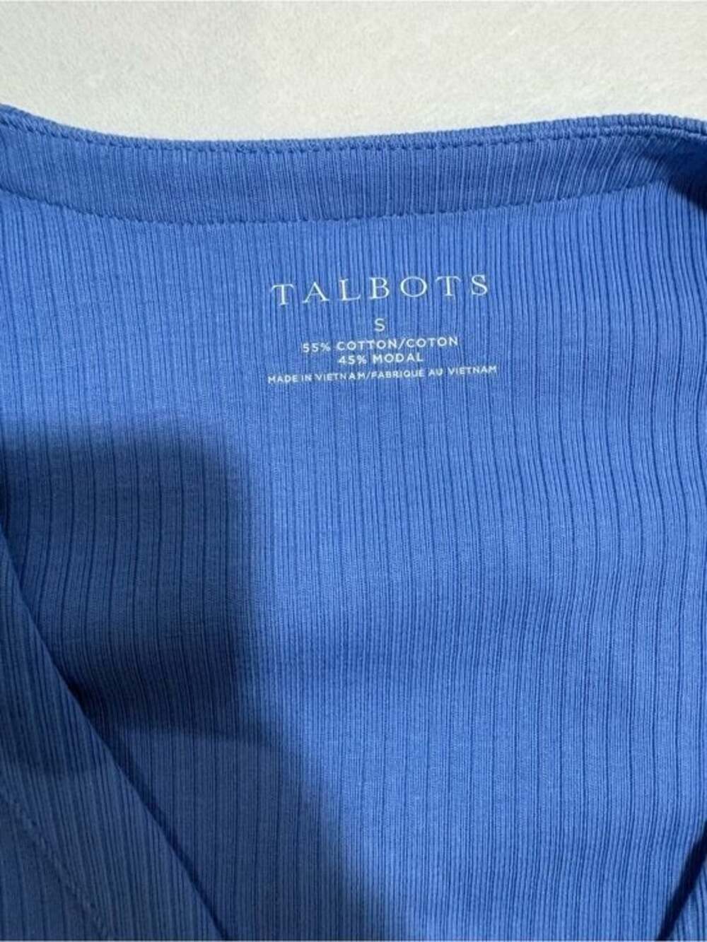 Talbots Cobalt Ribbed Wrap Cardigan - Picture 3 of 4